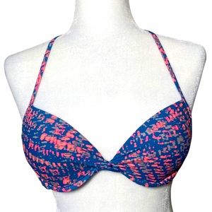 Xhilaration Neon Padded Bikini Top Pink and Blue size Medium